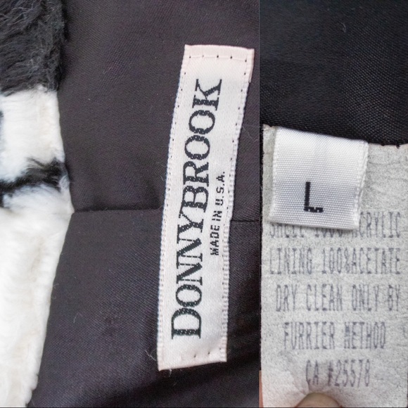 Vintage 80s L Faux Fur Faces Print Wrap Midi Coat - Picture 11 of 16